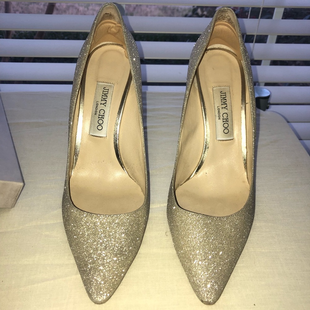 Jimmy Choo Size 40 Romy Glitter Pumps